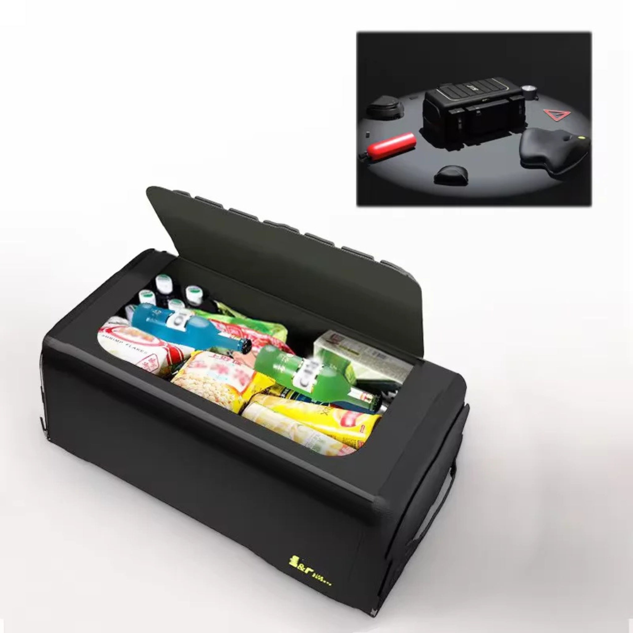 Coffre de Rangement Voiture | Organisateur Pliant 70L avec Couvercle | Tidykidshop™