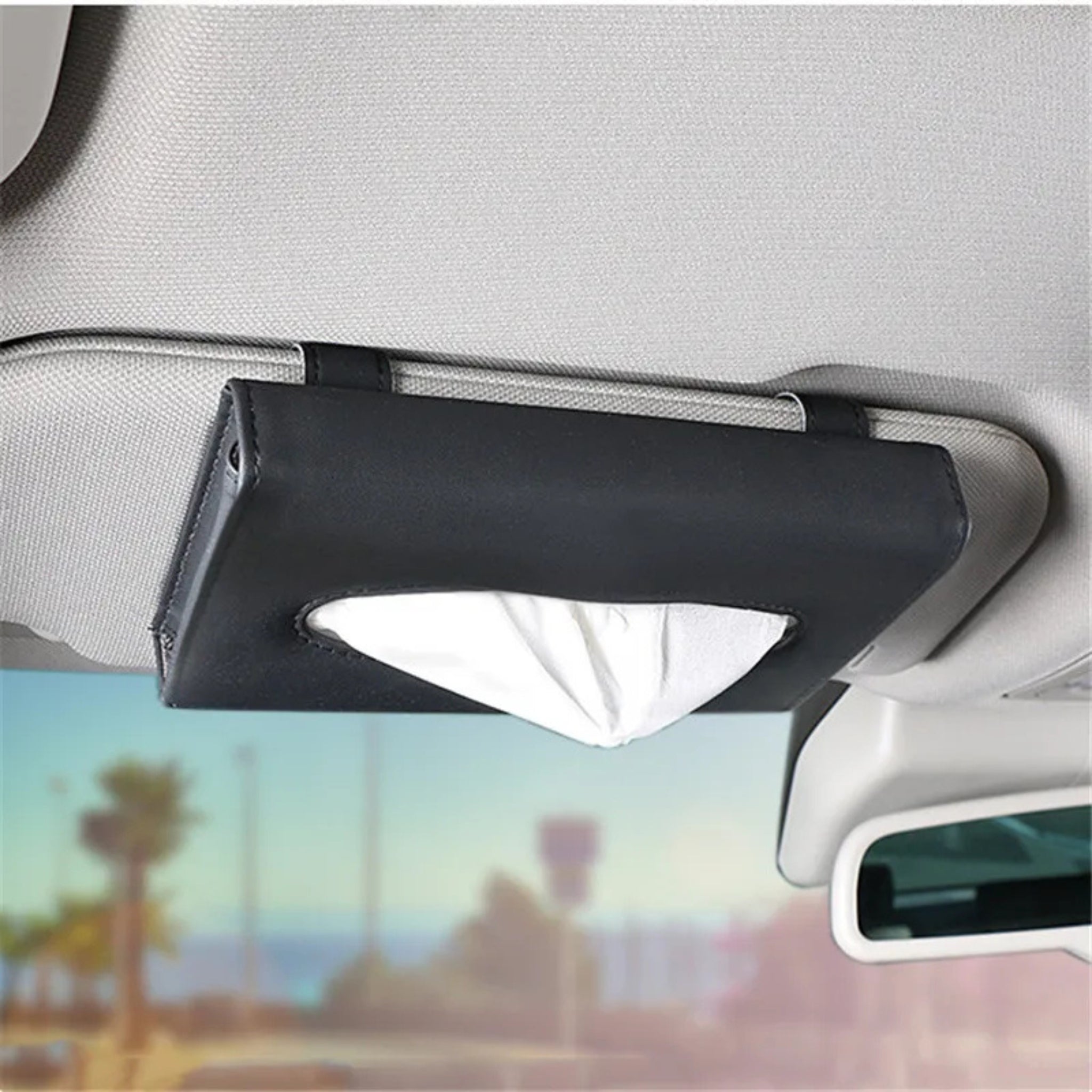 Boîte à mouchoirs voiture | Cuir souple pare-soleil & appuie-tête | TidyKidshop™