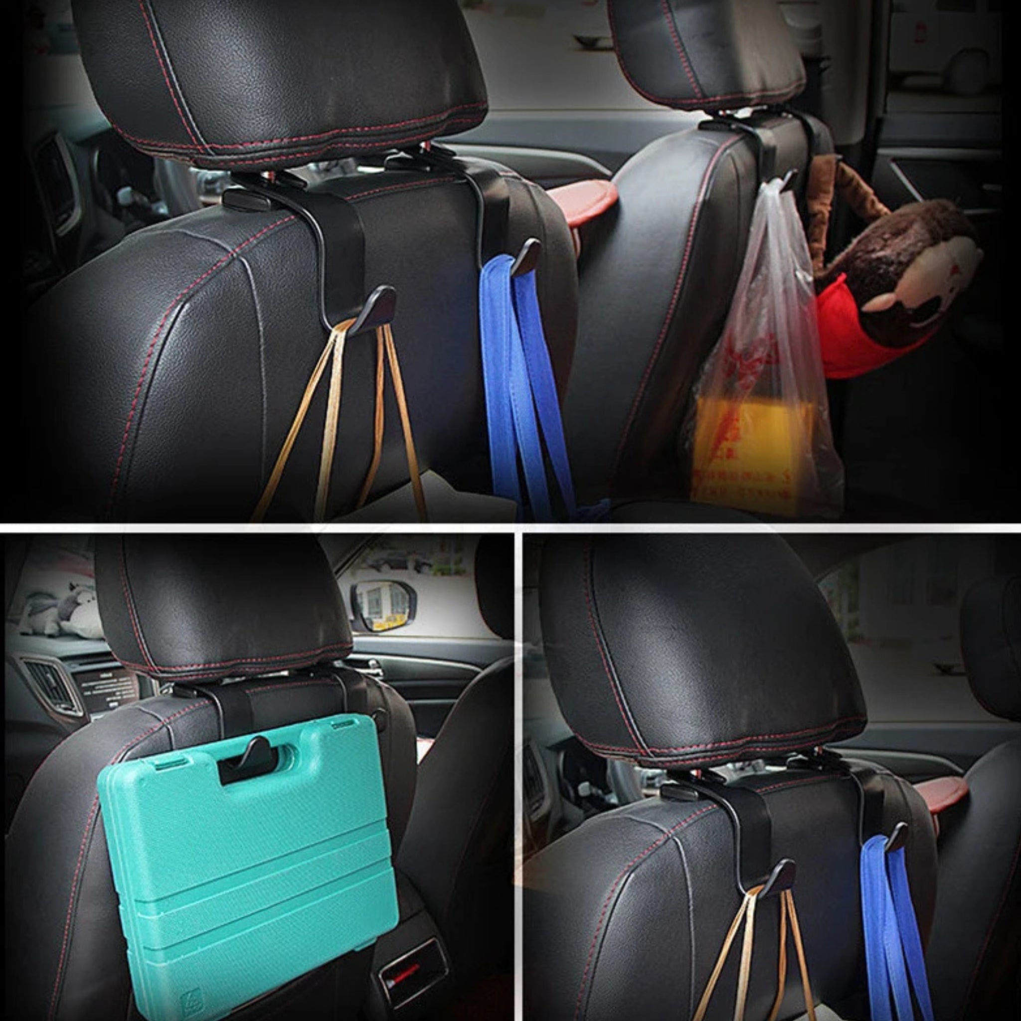 Crochets de Repose-Siège Voiture | Supports pour Sacs & Accessoires Auto | Tidykidshop™