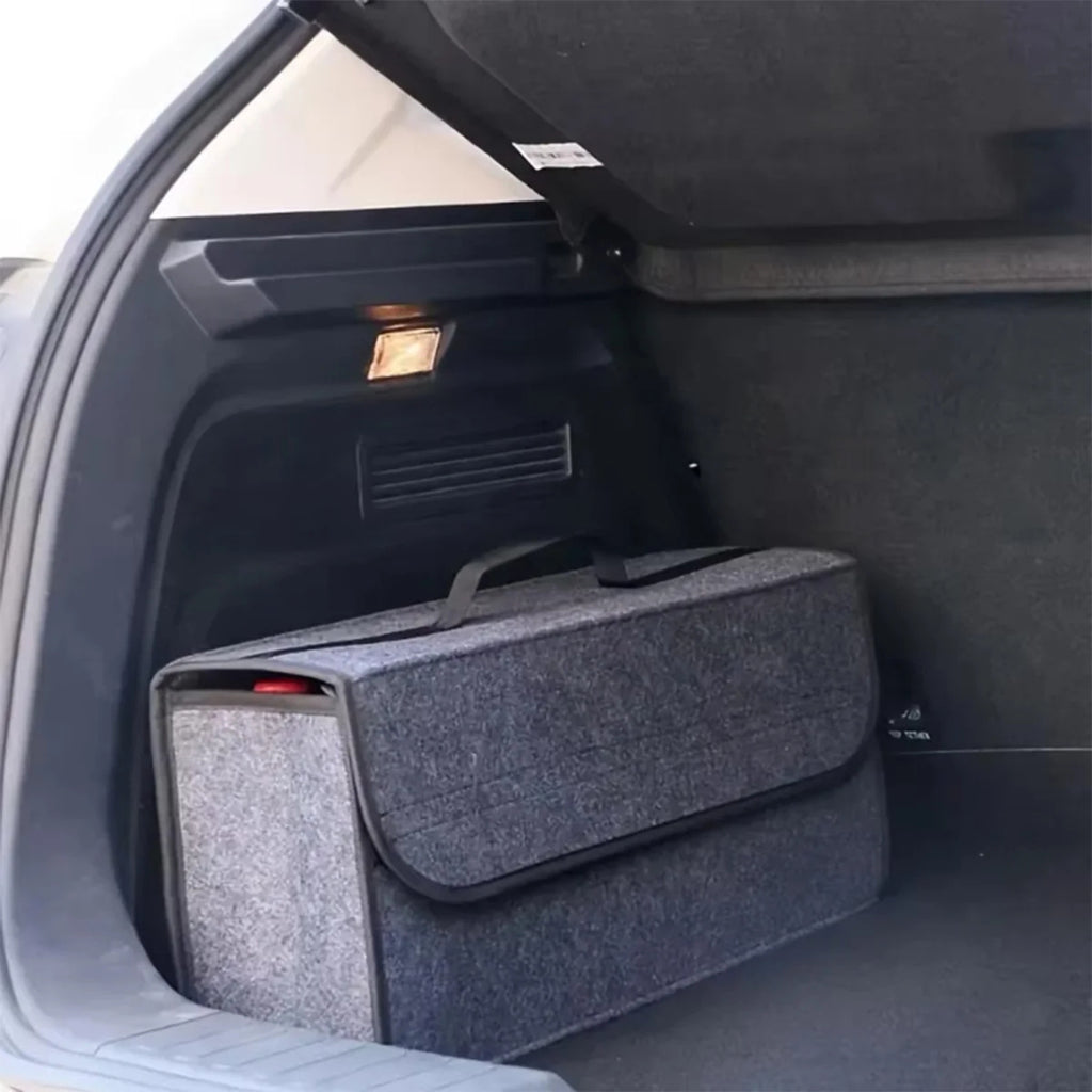 Boîte de Rangement Voiture | Organisateur en Feutre Gris Pliable | Tidykidshop™