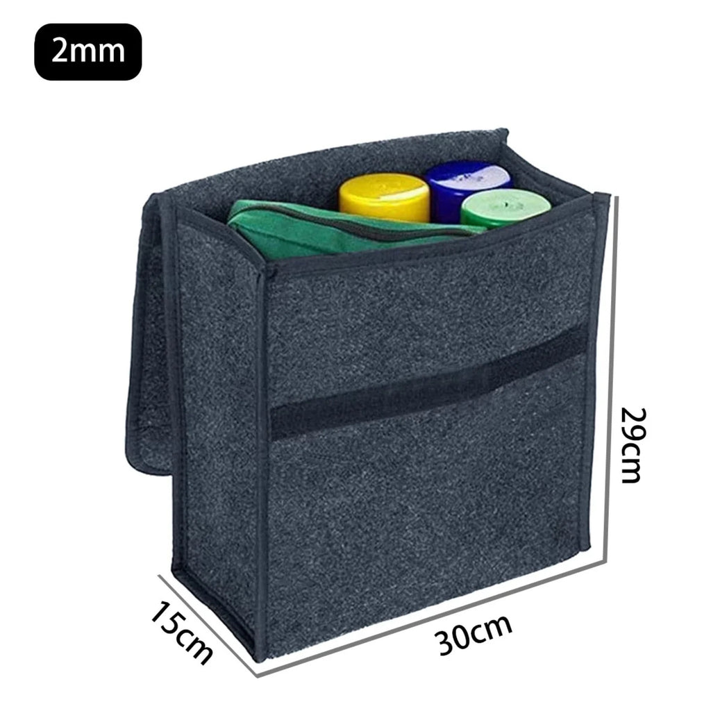 Boîte de Rangement Voiture | Organisateur en Feutre Gris Pliable | Tidykidshop™