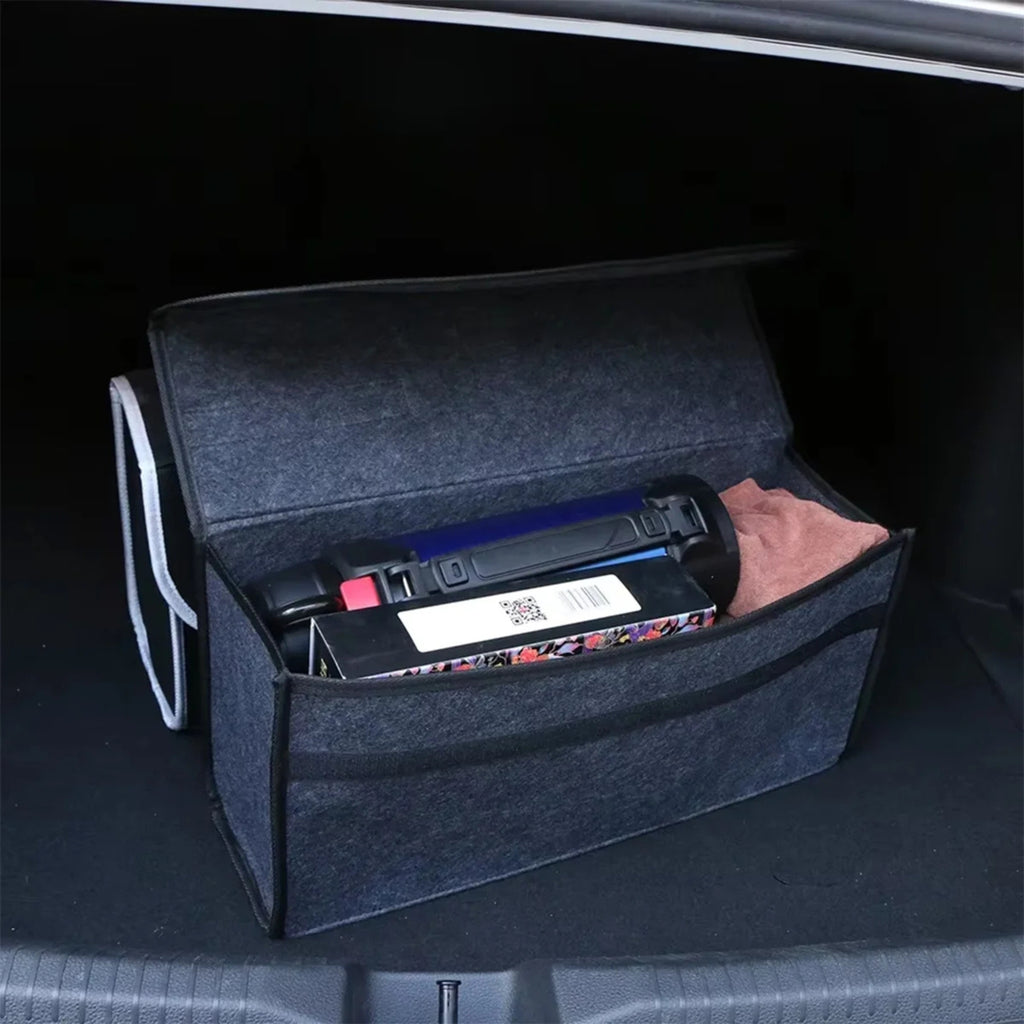 Boîte de Rangement Voiture | Organisateur en Feutre Gris Pliable | Tidykidshop™